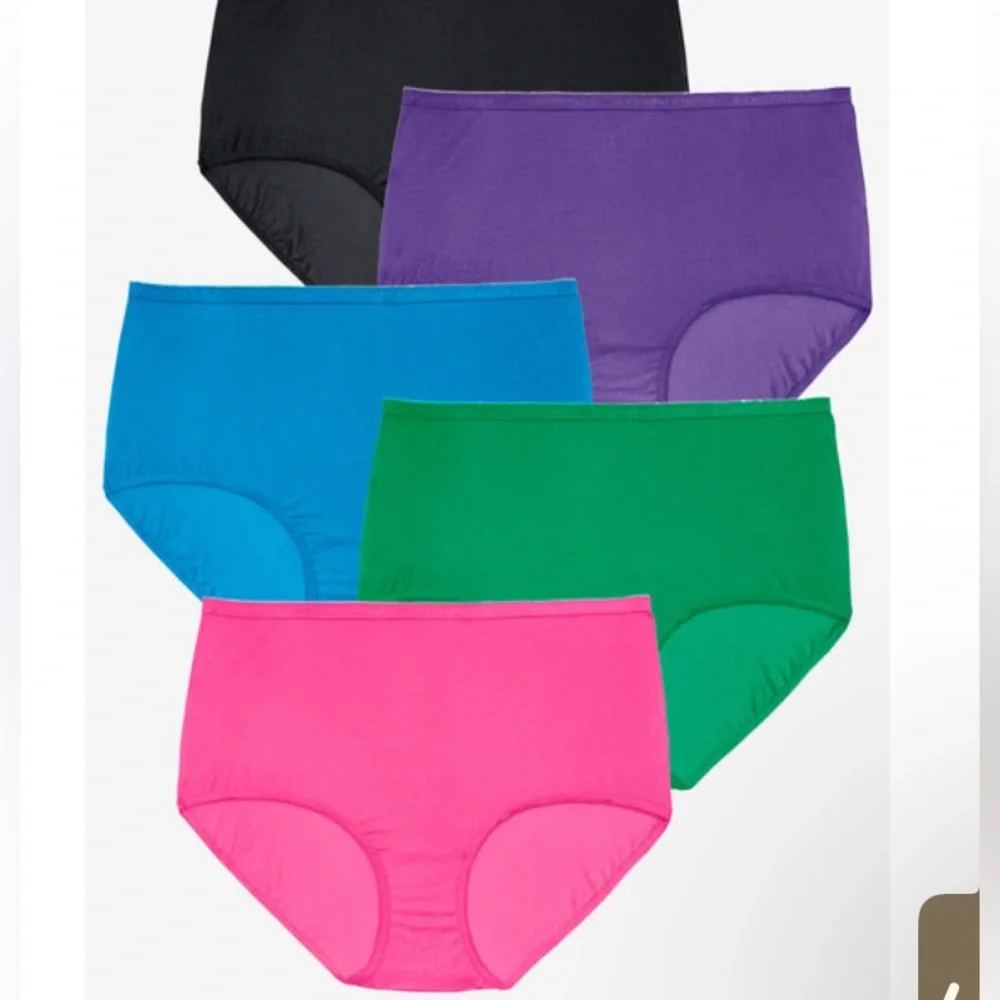 New 5 pack curvy 6X Cotton Briefs Panties Comfort Choice Woman Within